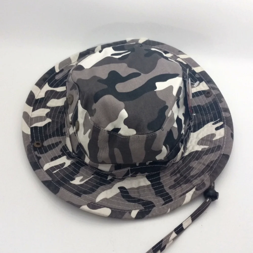 CAMOUFLAGE GRAY BUCKET HAT
